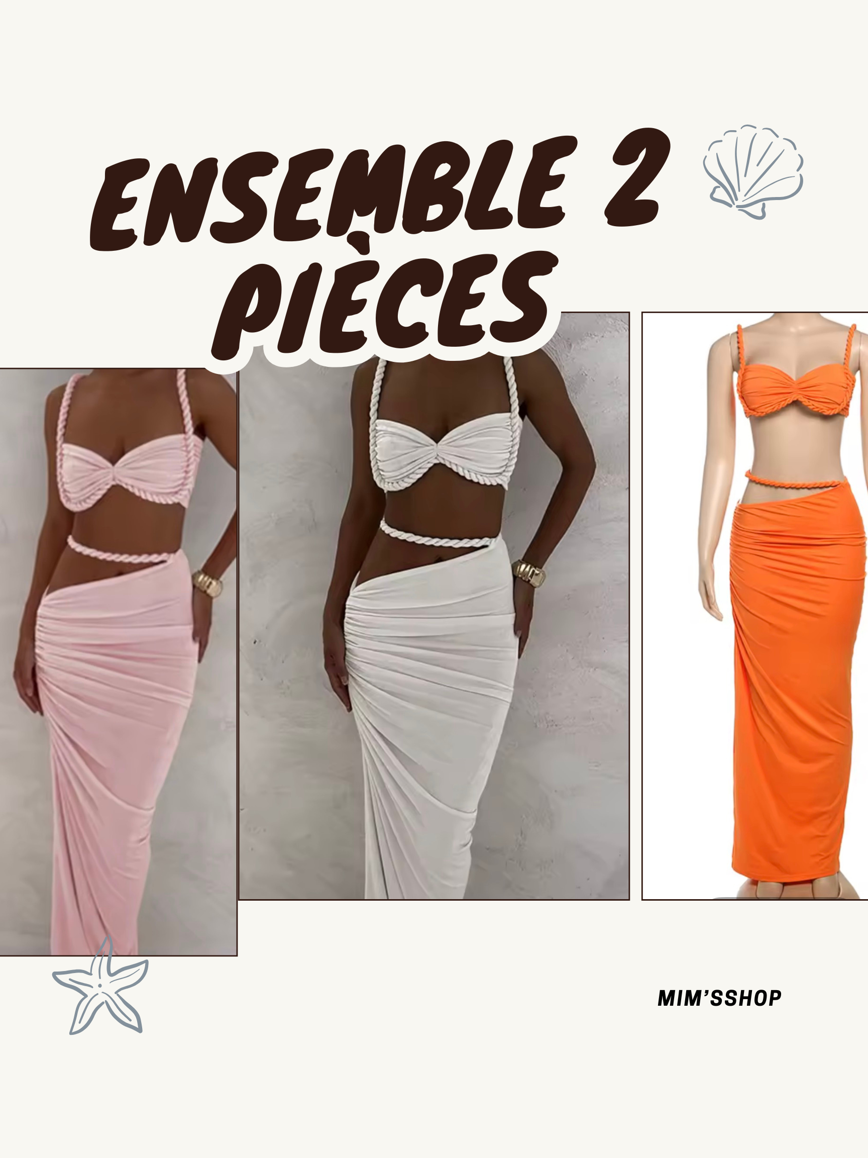 Ensemble deux pièces tressé