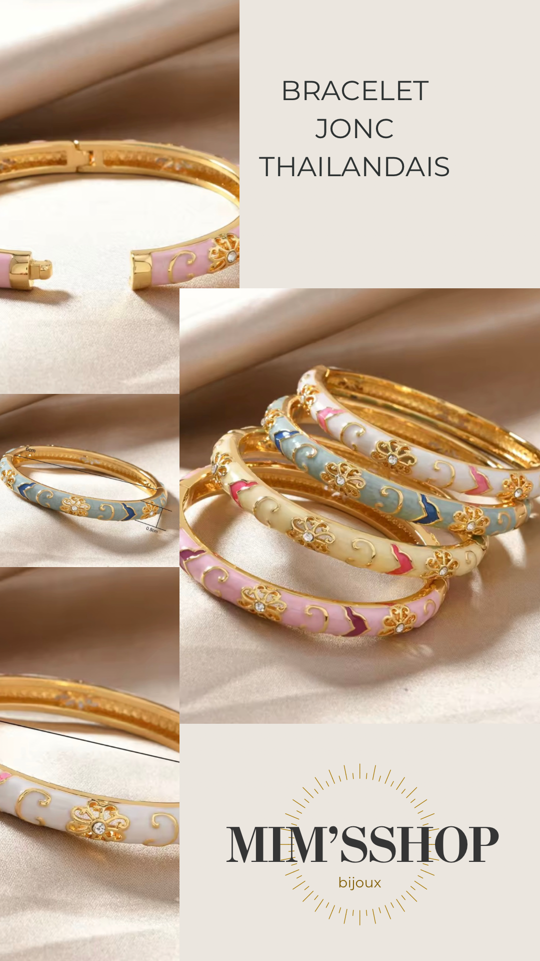 Lot de bracelets Jonc ou individuel Thaïlandais