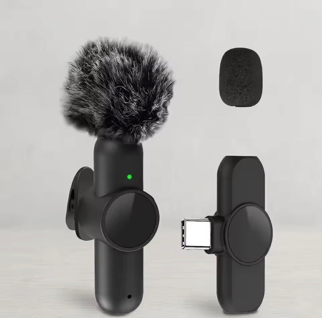 2 microphones Lavalier sans fil pour iPhone iPad Android Type-C Mini micro pour l'enregistrement vidéo