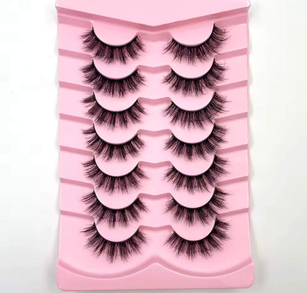 Cils effet œil de chat 3D naturels, faux cils courbée,7 paires