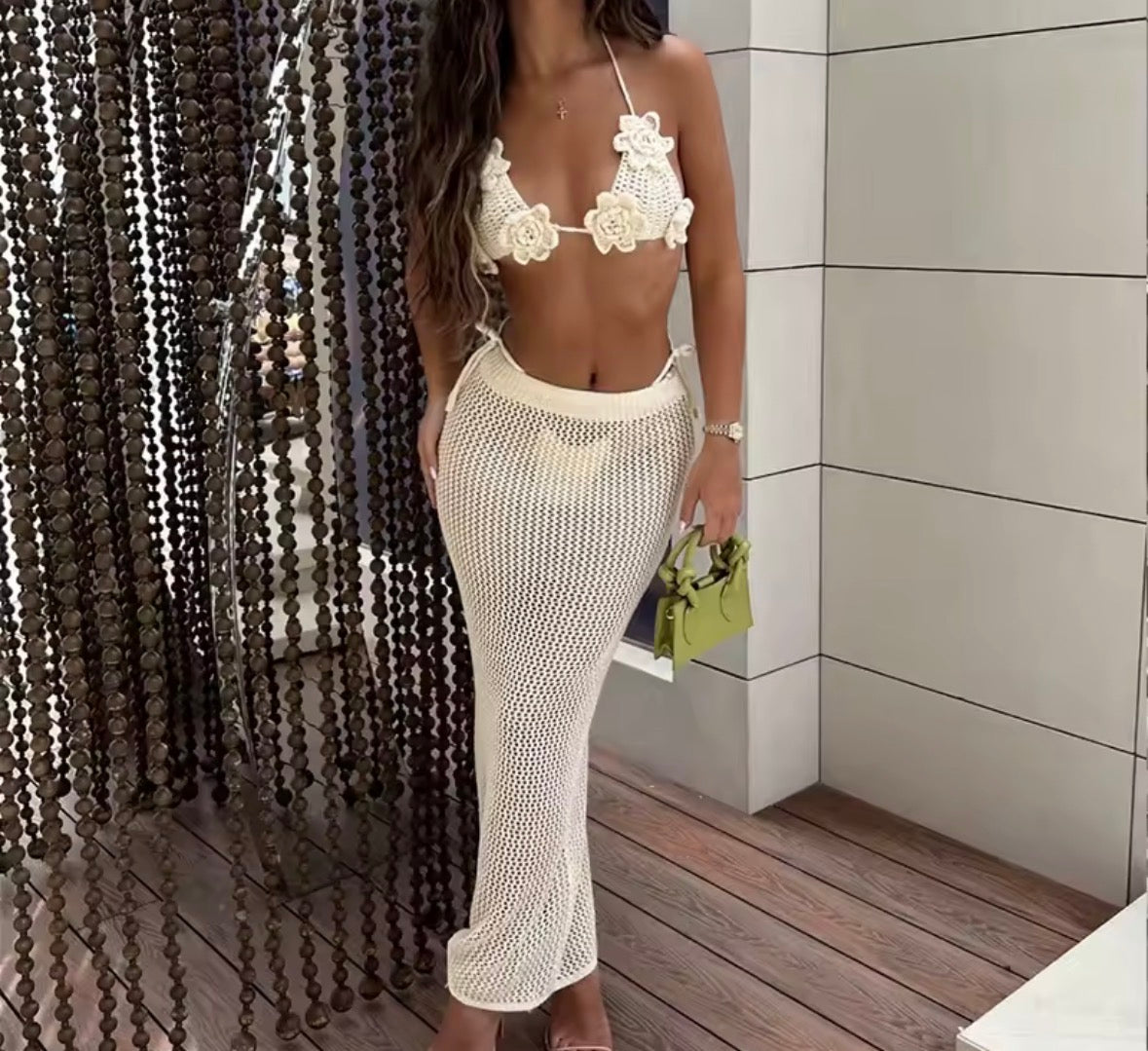 Ensemble bikini Flowers,crochet
