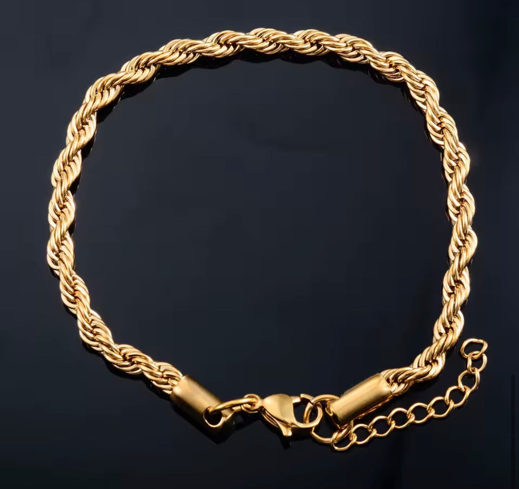 Bracelet torsadé acier inoxydable