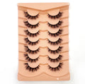 Cils effet œil de chat 3D naturels, faux cils courbée,7 paires