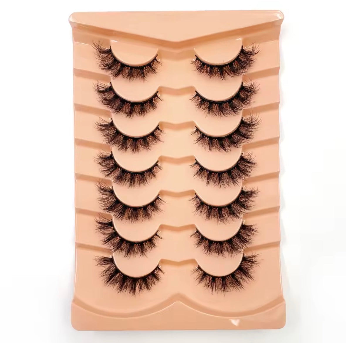 Cils effet œil de chat 3D naturels, faux cils courbée,7 paires