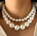 Ensemble 2 pièce, Collier de perle blanche