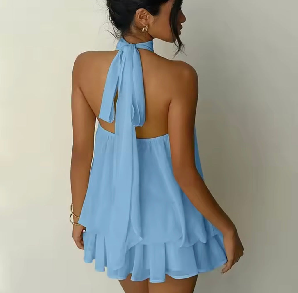 Robe dos nu, en mousseline, vintage