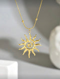 Collier pendentif Soleil, acier inoxydable