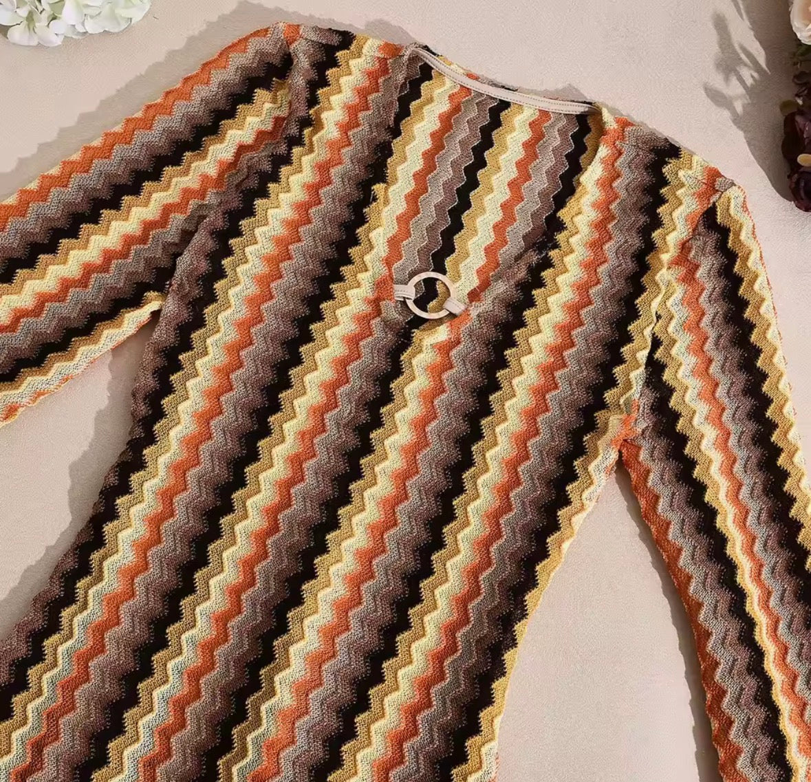 Robe moulante imprimer rayé